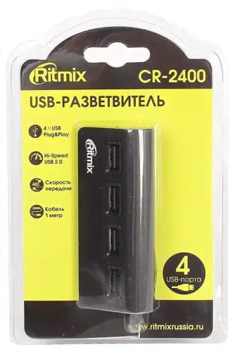 USB-хаб Ritmix CR-2400 Black