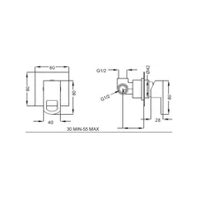 Смеситель для душа встраиваемый хром, LEVICO-DIM-01-Cr, Cezares