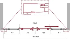 Душевая дверь в нишу BelBagno Uno-195 UNO-195-BF-2-180-C-Cr