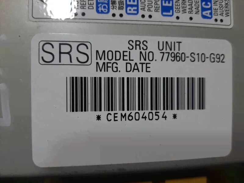Блок Airbag (SRS) для Honda CR-V 1 (RD3) 77960S10G92-2