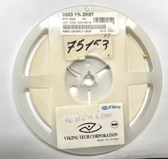 Viking CR-03FL7-2K87(RC0603FR-072K87L),толстопленочный чип-резистор 0603 2.87ком 1% 0.1вт