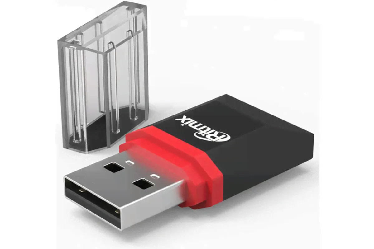 Картридер Ritmix CR-2010 black; USB 2.0; microSD; черный-0