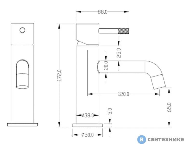 Смеситель Boheme Uno 461-CR для умывальника, хром